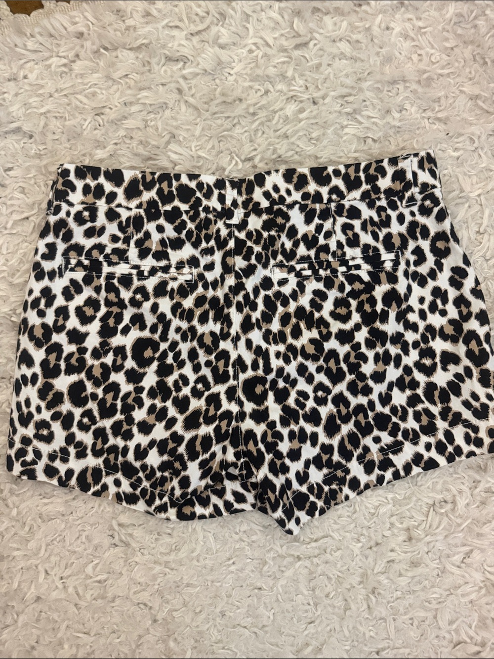 Old Navy Leopard Print Jean Shorts - Black & Brown on White - Picture 2 of 4